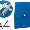 CARPETA 4 ANILLAS 40 MM MIXTAS LIDERPAPEL ANTARTIK A4 FORRADA COLOR AZUL MARINO