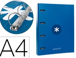 CARPETA 4 ANILLAS 40 MM MIXTAS LIDERPAPEL ANTARTIK A4 FORRADA COLOR AZUL MARINO