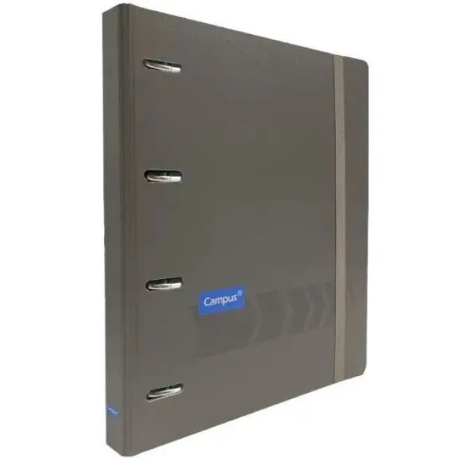 CARPETA CAMPUS "U" CARPETA CON 4 ANILLAS DE 35 MM, SISTEMA RADO Y CIERRE CON GOMA ELÁSTICA.