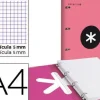 CARPETA CON RECAMBIO LIDERPAPEL ANTARTIK A4 CUADRO 5MM FORRADA 4 ANILLAS 25MM COLOR MENTA