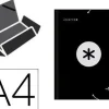 CARPETA LIDERPAPEL ANTARTIK GOMAS A4 3 SOLAPAS CARTON FORRADO COLOR NEGRO