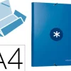 CARPETA LIDERPAPEL ANTARTIK GOMAS A4 3 SOLAPAS CARTON FORRADO AZUL OSCURO