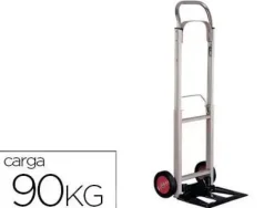 CARRETILLA PORTAPAQUETES CON RUEDAS PLEGABLE EN ALUMINIO CARGA DE 90 KG 1110X390X410 MM
