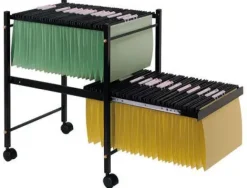 CARRITO Q-CONNECT PARA CARPETA S COLGANTES NEGRO CON RUEDAS YBANDEJA INFERIOR EXTRAIBLE PARA CARPETAS TAMAÑO FOLIO