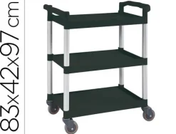 CARRO DE SERVICIO MULTIFUNCIONAL Q-CONNECT 3 ESTANTES DE POLIPROPILENO 830X420X970 MM