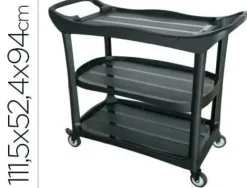 CARRO DE SERVICIO MULTIFUNCIONAL Q-CONNECT 3 ESTANTES PL STICO 1115X524X940
