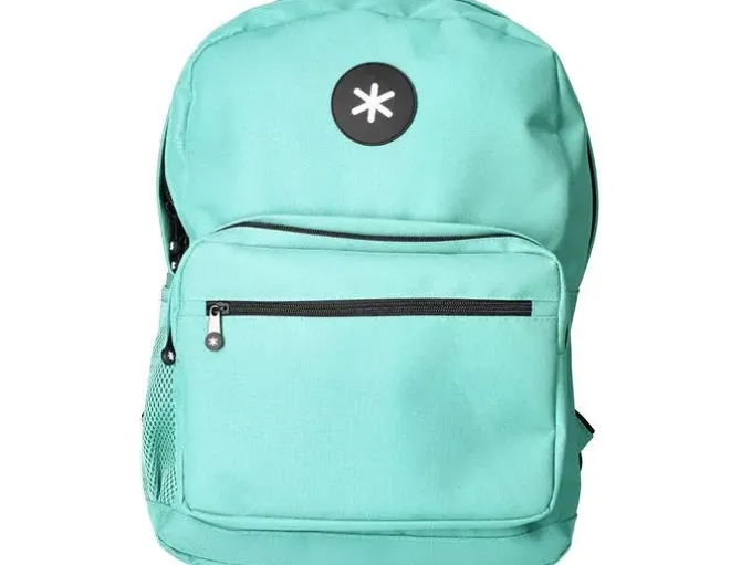 CARTERA ANTARTIK MOCHILA CON ASA Y BOLSILLO FRONTAL CONCREMALLERA COLOR VERDE MENTA 320X140X430 MM