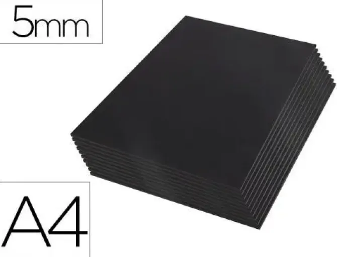 CARTON PLUMA LIDERPAPEL NEGRO DOBLE CARA DIN A4 ESPESOR 5 MM