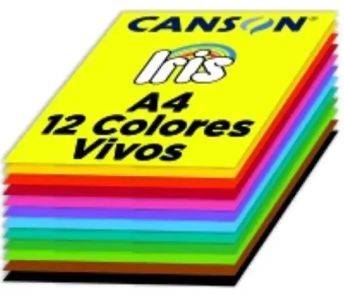 CARTULINA A4 IRIS 185G COLORES VIVOS PAQUETE DE 120
