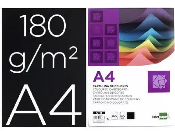 CARTULINA 0A4 NEGRO P/100H 07339 CS24583