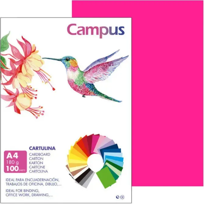 CARTULINA CAMPUS A4 180G FUCSIA