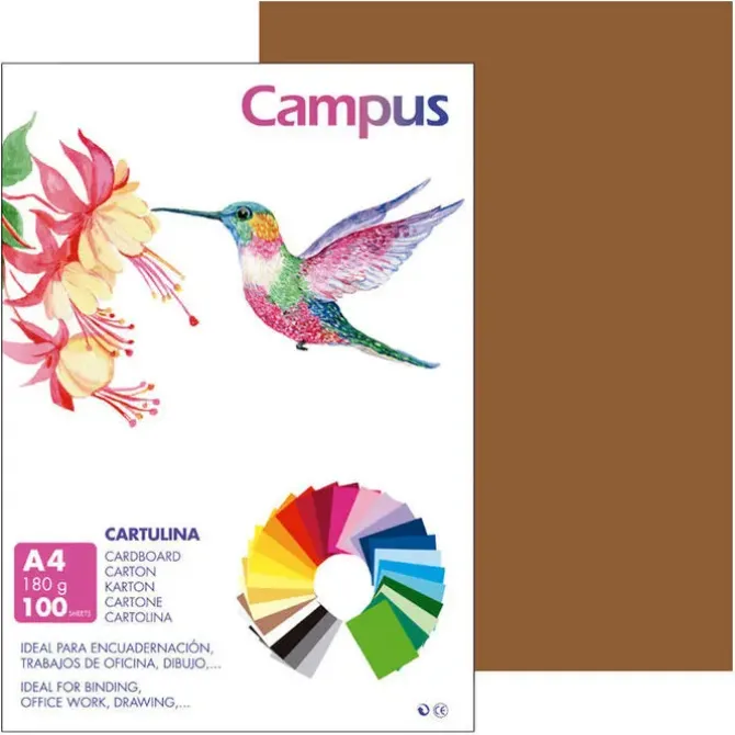CARTULINA CAMPUS A4 180G MARRON