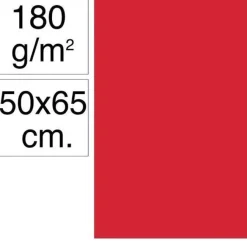 CARTULINA CAMPUS 50X65 CM 180 GR COLOR ROJO