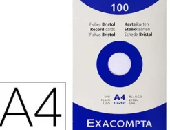 CARTULINA EXACOMPTA DIN A4 BLANCA 205 GRS PAQUETE DE 100 UNIDADES