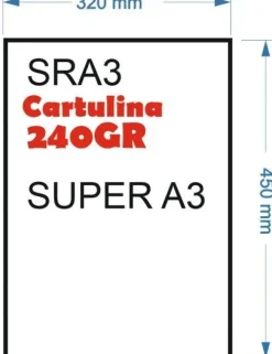 CARTULINA 240GR 100HOJAS TAMAÑO SRA3 450X320MM DOBLE FLOLIO BLANCO GRUESO MATE