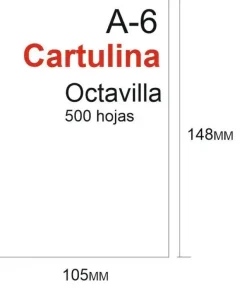 CARTULINA 180GR 500HOJAS TAMAÑO OCTAVILLA 148X105MM A6 BLANCO GRUESO