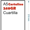 CARTULINA 240GR 100HOJAS TAMAÑO CUARTILLA A5 210X148,5MM BLANCO GRUESO MATE
