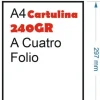 CARTULINA 240GR 100HOJAS TAMAÑO A4 FLOLIO 297X210MM BLANCO GRUESO MATE