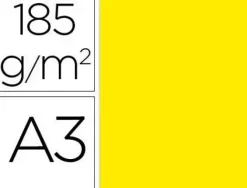 CARTULINA GUARRO DIN A3 AMARILLO FLUORESCENTE 250 GRS PAQUETE 50 HOJAS