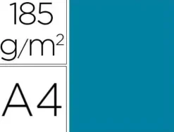 CARTULINA GUARRO DIN A4 AZUL CARIBE 185 GR 50 UNIDADES