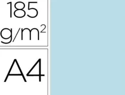CARTULINA GUARRO DIN A4 AZUL CIELO 185 GR PAQUETE 50 H