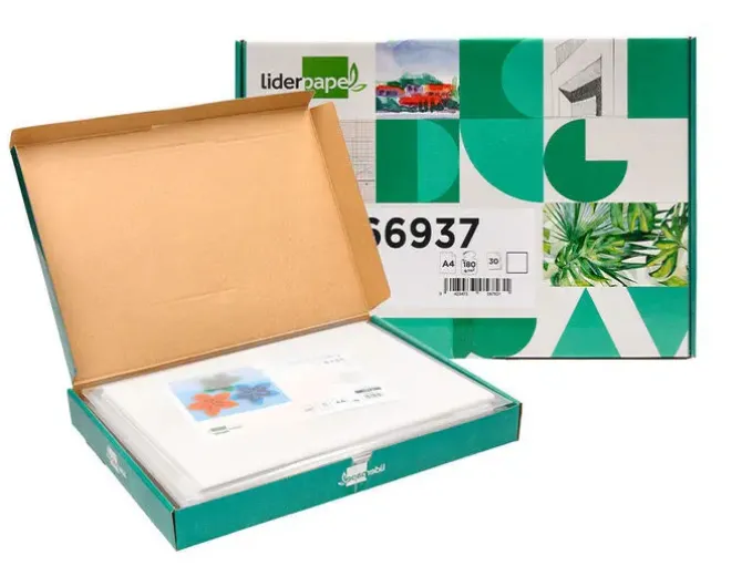 CARTULINA LIDERPAPEL A4 180G/M2 BLANCO PAQUETE DE 25+5 HOJAS