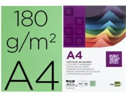 CARTULINA LIDERPAPEL A4 180G/M2 VERDE BILLAR PAQUETE DE 100
