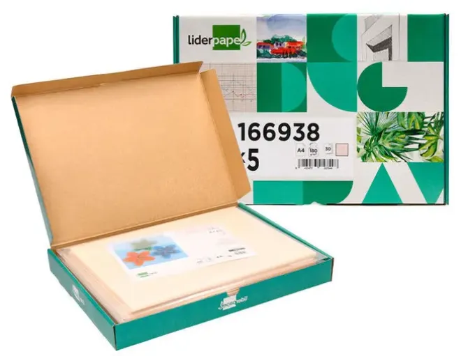 CARTULINA LIDERPAPEL A4 180G/M2 CREMA PAQUETE DE 25+5 HOJAS
