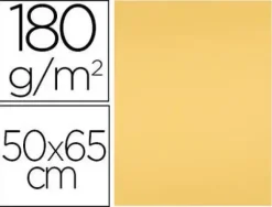CARTULINA LIDERPAPEL 50X65 180 GR ORO PAQUETE DE 25