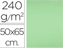 CARTULINA LIDERPAPEL 50X65 CM 240G/M2 VERDE PISTACHO PAQUETE DE 25 UNIDADES