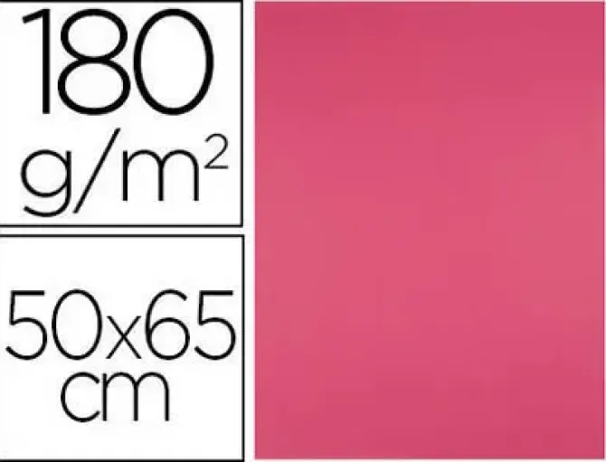 CARTULINA LIDERPAPEL 50X65 CM 180G/M2 FUCSIA PAQUETE DE 25