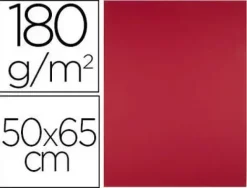 CARTULINA LIDERPAPEL 50X65 CM 180G/M2 ROJO NAVIDAD PAQUETE DE 25