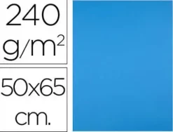 CARTULINA LIDERPAPEL 50X65 CM 240G/M2 AZUL TURQUESA PAQUETE DE 25 UNIDADES