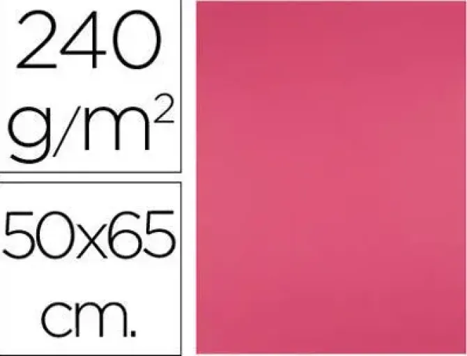 CARTULINA LIDERPAPEL 50X65 CM 240G/M2 FUCSIA PAQUETE DE 25 UNIDADES