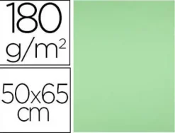 CARTULINA LIDERPAPEL 50X65 CM 180G/M2 VERDE HIERBA PAQUETE DE 25