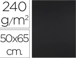 CARTULINA LIDERPAPEL 50X65 CM 240G/M2 NEGRO PAQUETE DE 25 UNIDADES