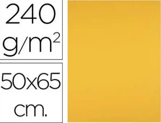 CARTULINA LIDERPAPEL 50X65 CM 240G/M2 ORO VIEJO PAQUETE DE 25 UNIDADES