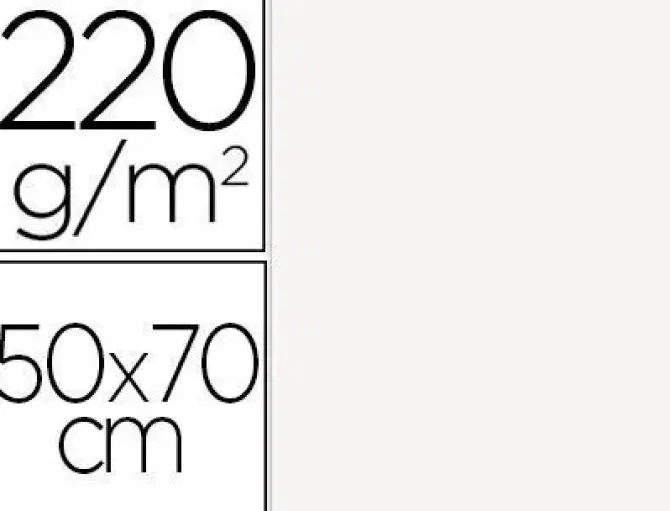 CARTULINA LISA/RUGOSA 2 TEXTURAS 50X70 CM 220G/M2 BLANCO