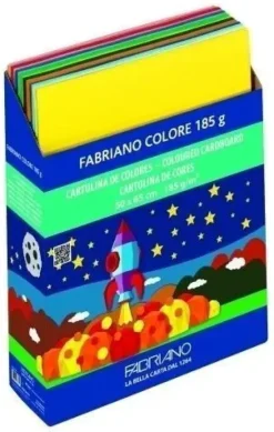 CARTULINA 50X65 FABRIANO COLORE 185G EXPOSITOR+CONTENIDO 450 UDS (50XAM. CANARIO, ROJO Y NEGRO,25XAMARILLLO INTENSO, NARANJA, ROSA,VIOLETA, AZUL CIELO, TURQUESA, AZUL MARINO, LIMA, VERDE INTENSO, TERR