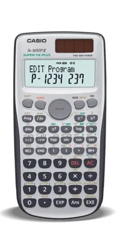 CASIO FX3650PII CALCULADORA PROGRAMABLE DE SOBREMESA - PANTALLA DE 2 LINEAS - 279 FUNCIONES - 360 PASOS DE PROGRAMACION - ALIMENTACION CON PILAS Y SOLAR