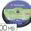 CD-RW VERBATIM SERL CAPACIDAD 700MB VELOCIDAD 12X 80 MIN TARRINA DE 10 UNIDADES