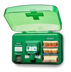 CEDERROTH DISPENSADOR PARA EL CUIDADO DE HERIDAS - INCLUYE DIFERENTES TAMAÑOS DE APOSITOS COLOR BEIGE, TOALLITAS PARA HERIDAS Y VENDA AUTOADHERENTE