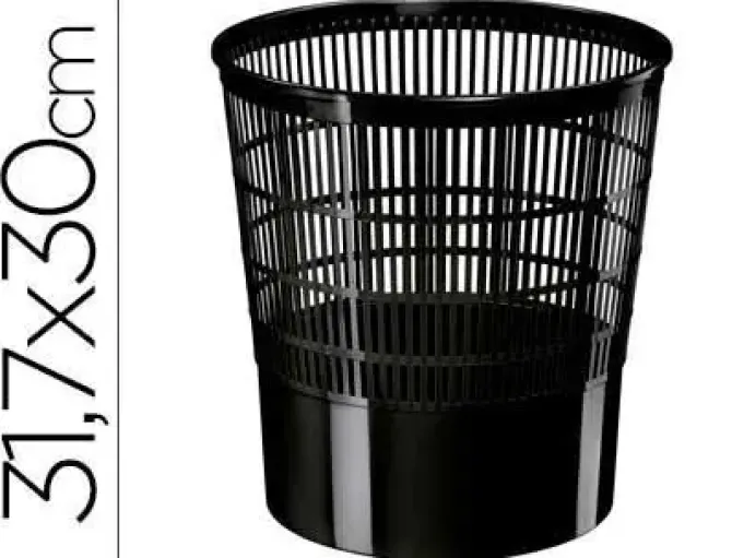 CEP PAPELERA ECOLINE POLIESTIRENO APILABLE 16 LITROS DIMENSIONES 298X314 MM NEGRO REF.237 CS57157