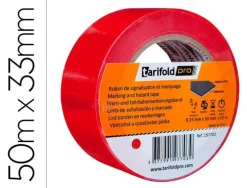 CINTA ADHESIVA TARIFOLD PARA MARCAJE Y SEÑALIZACION DE SUELO 33 MT X 50 MM COLOR ROJO