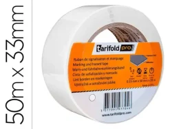 CINTA ADHESIVA TARIFOLD PARA MARCAJE Y SEÑALIZACION DE SUELO 33 MT X 50 MM COLOR BLANCO