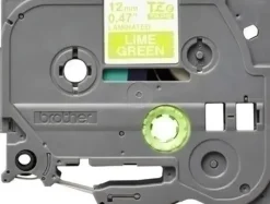 CINTA DE ROTULAR BROTHER LAMINADA 5M 12MM BLANCO SOBRE VERDE LIMA