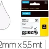 CINTA DYMO VINILO BLANCO 12MM X 5,5MT PARA ETIQUETADORA RHINO