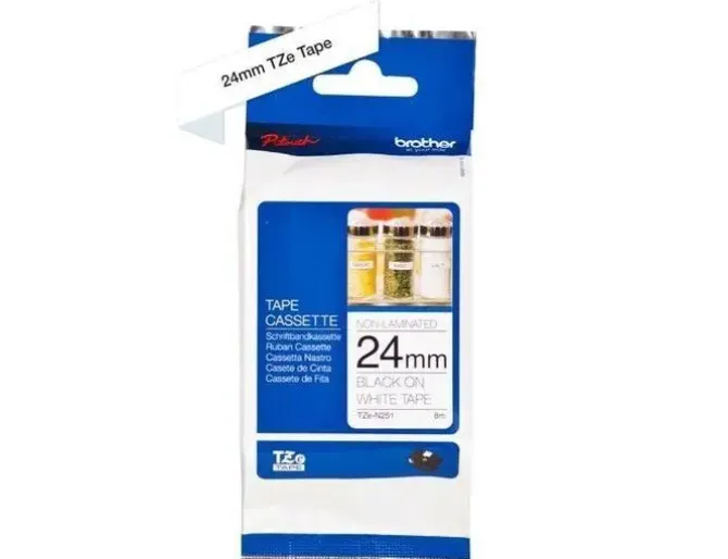CINTA PARA ETIQUETADORES BROTHER CINTA ROTULADORA BLANCO/NEGRO24