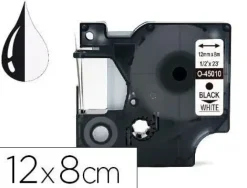 CINTA Q-CONNECT MK-221 BLANCO-NEGRO 9MM LONGITUD 8 MT