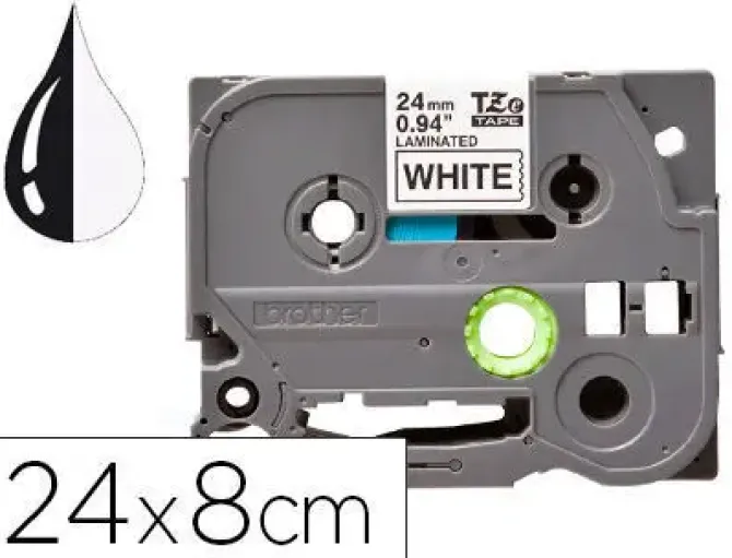 CINTA Q-CONNECT TZE-251 BLANCO-NEGRO 24MM LONGITUD 8 MT